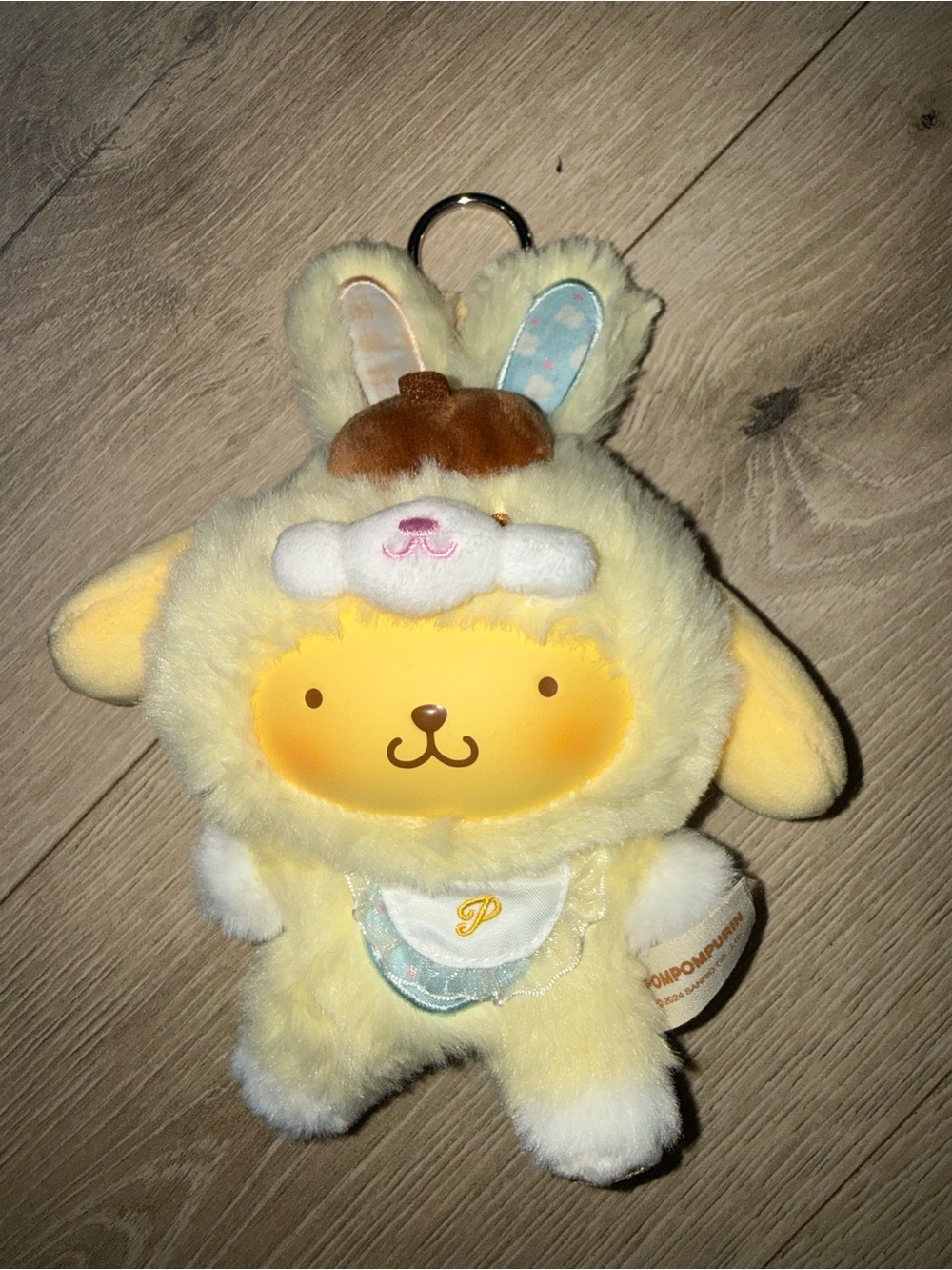 TOPTOY Sanrio Elf Bunny Baby Series Pompompurin Vinyl Plush Keychain